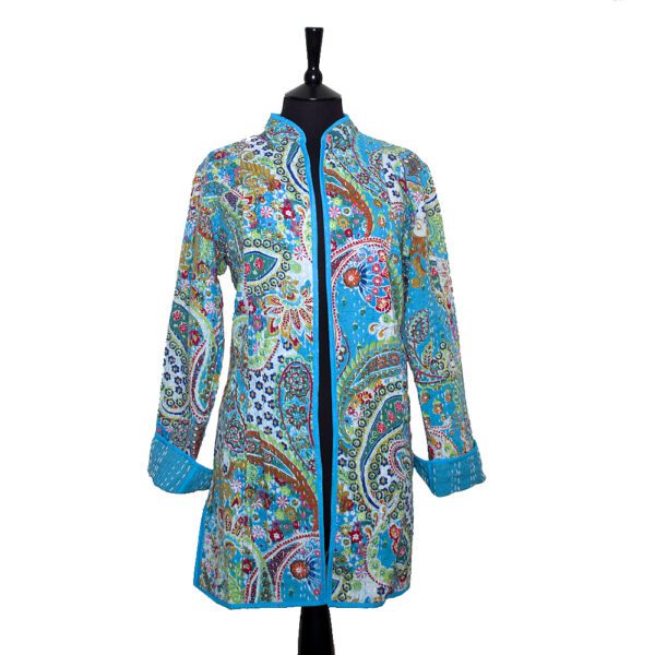 Paisley Long Jacket Turquoise – Was £89/Now £25 - Camilla Costello